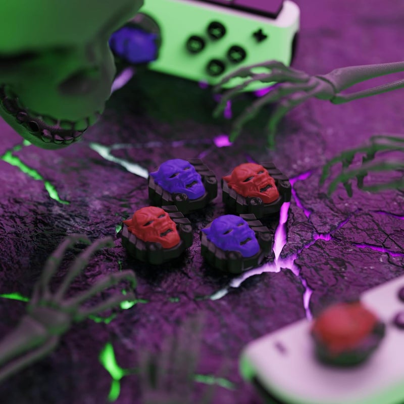 playvital Halloween Joystick Caps for Nintendo Switch, Thumbstick Grips for Switch Lite, Analog Cover for OLED Joycon Thumb Grip Caps - Oni Demons - Image 5